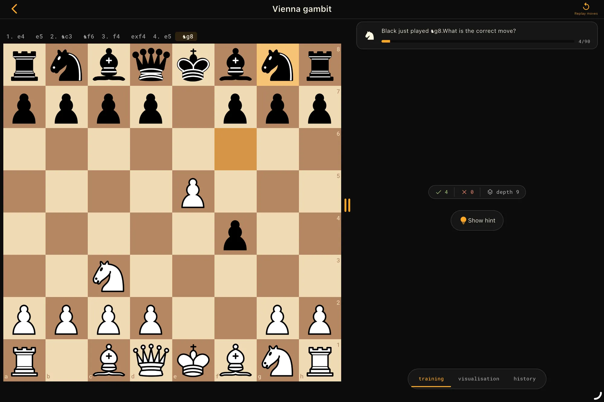 Chess Prep Pro i liggende visning på en tablet